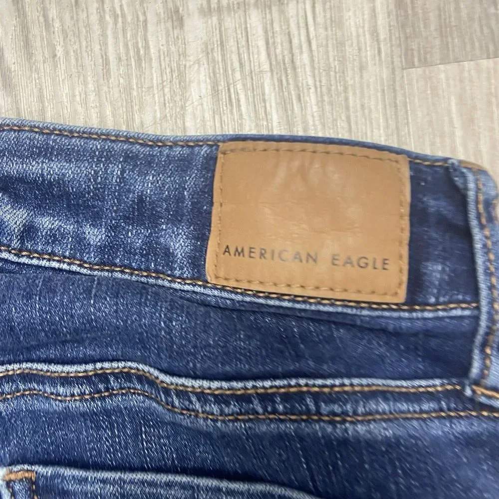 American Eagle Next Level Stretch High Waisted Skinny Dark‎ Blue 0 Long - Picture 12 of 12